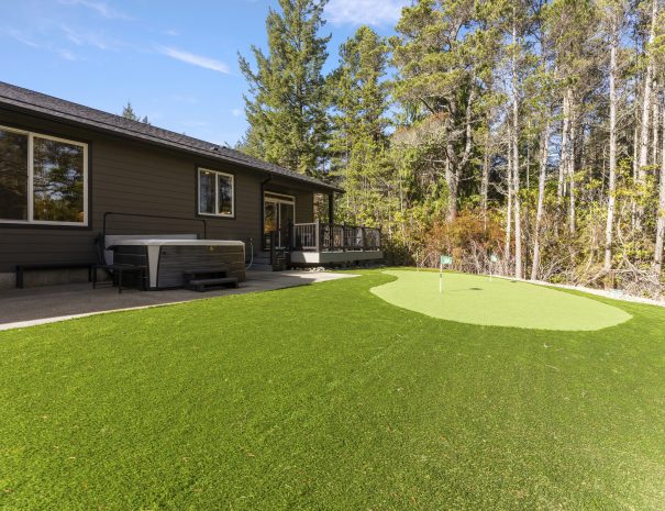 Trail House exterior with Oregon coastal trees
