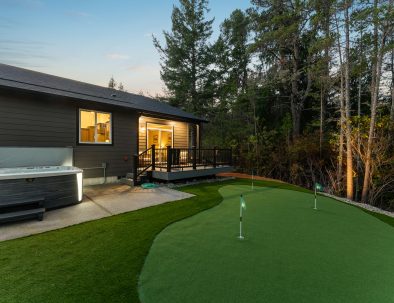 Trail House property view from wooded surroundings
