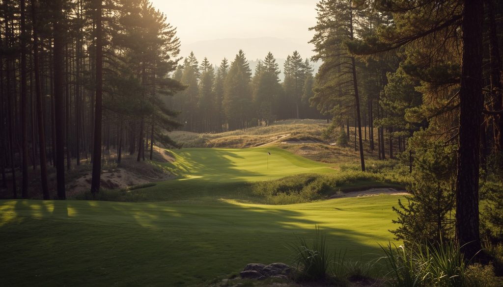 Bandon Trails ranked fifth guest guide, forested dune golf hole Oregon coast inland routing.