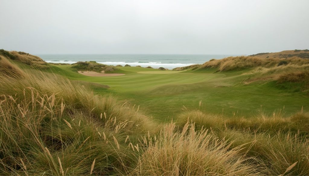 Pacific Dunes Bandon Dunes ranked number two guest guide, links hole coastal dunes Oregon coast.