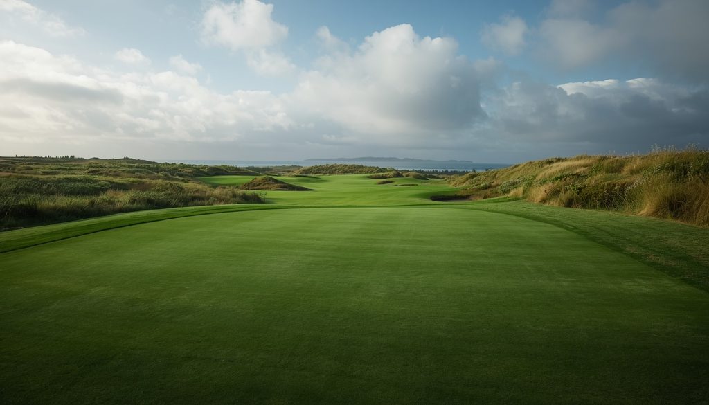 Old Macdonald Bandon Dunes ranked fourth guest guide, wide fairway massive green Oregon coast links golf.